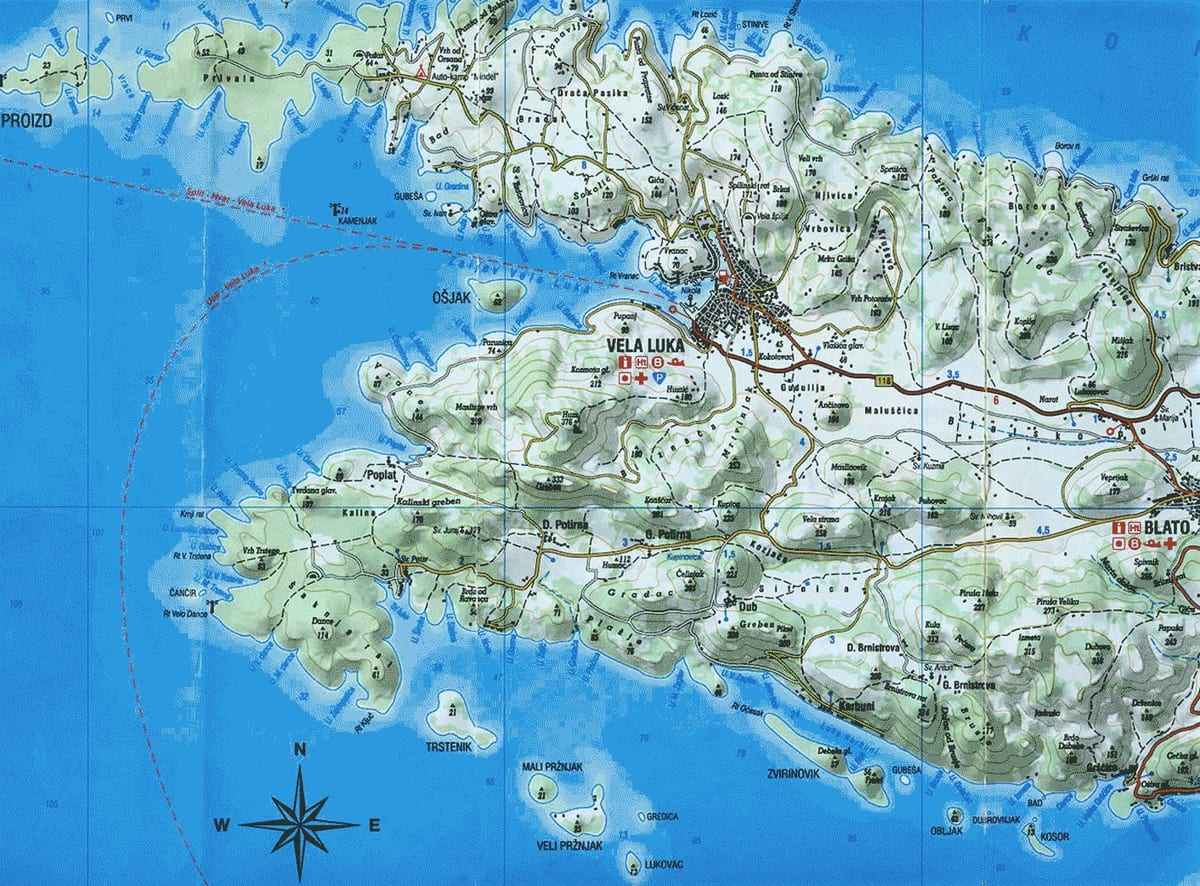 نقشہ کے korcula کروشیا