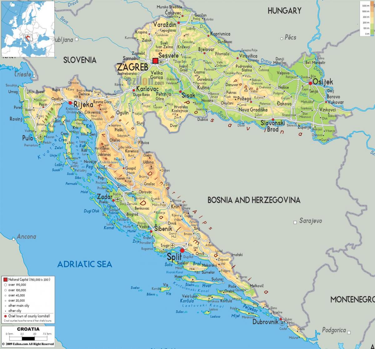 کروشیا میں نقشہ
