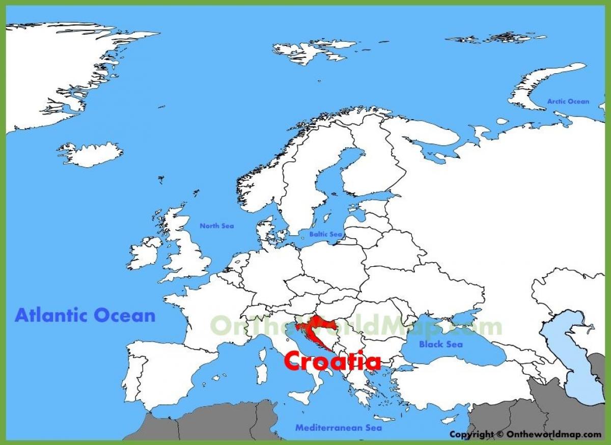 کروشیا کے مقام پر دنیا کے نقشے