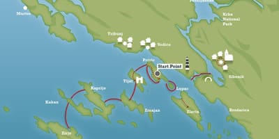 کروشیا Adriatic ساحل کا نقشہ